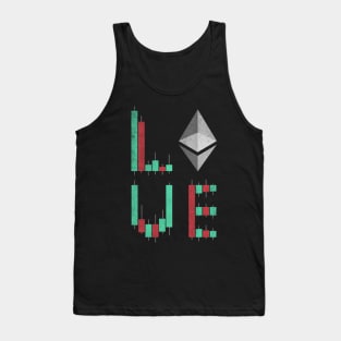 Vintage LOVE Stock Chart Ethereum ETH Coin Valentine Crypto Token Cryptocurrency Blockchain Wallet Birthday Gift For Men Women Kids Tank Top